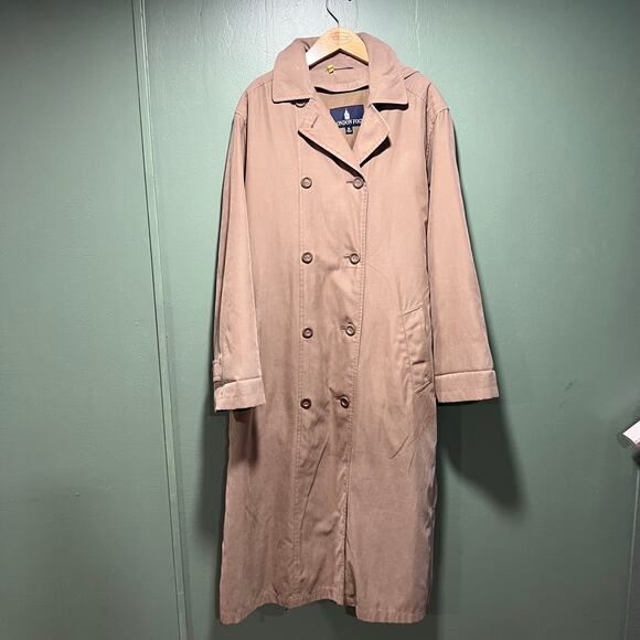 London Fog Classic Trench Coat Womens Size 12 Beige Double Breasted - Picture 2 of 6